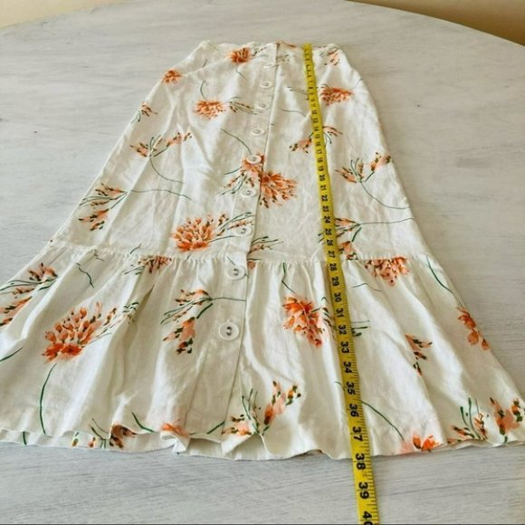 Urban Outfitters Selma Linen Ruffle Button Maxi Skirt Size XS - Picture 14 of 16
